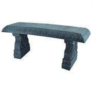 Fast Furnishings Black Fiber-Clay Resin Outdoor Garden Bench in Stone Finish
