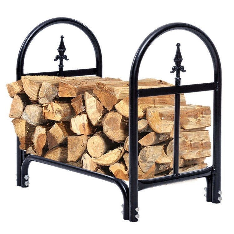 Fast Furnishings 2 Ft. Small Indoor/Outdoor Heavy Duty Steel Firewood Storage Holder