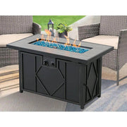 Fast Furnishings 42-inch Outdoor Propane Gas Fire Pit Patio Table with Blue Fire Glass
