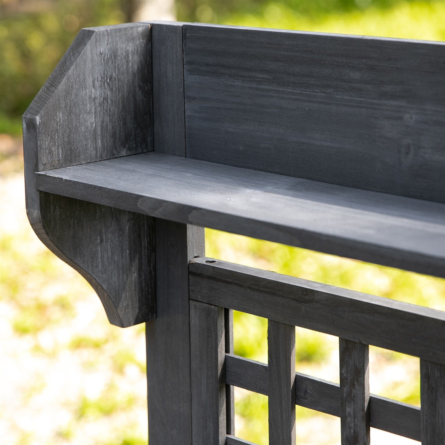 Fast Furnishings Outdoor Grey Wood Potting Bench Expandable Top with Food Grade Plastic Sink