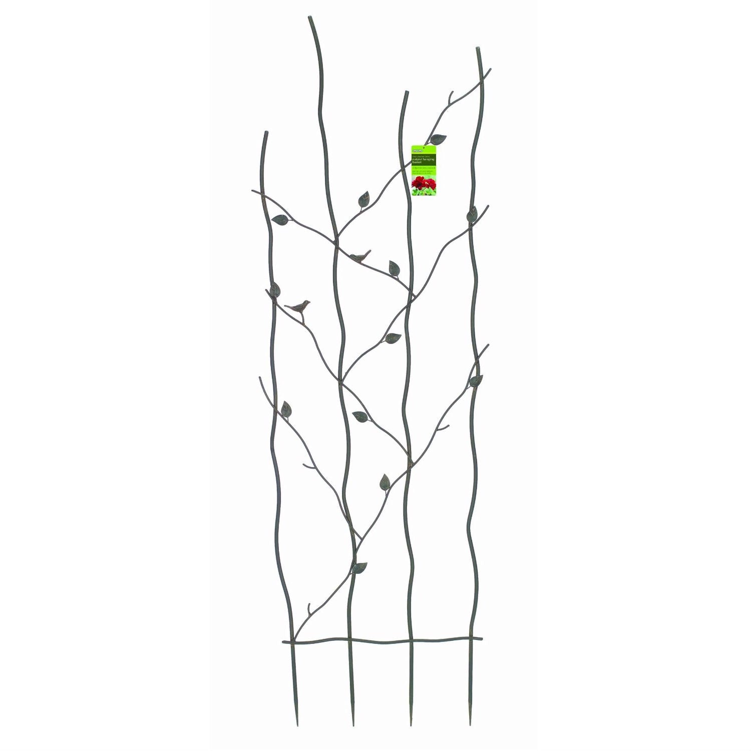 Fast Furnishings 60-inch High Metal Garden Trellis with Climbing Vine Leaf Design