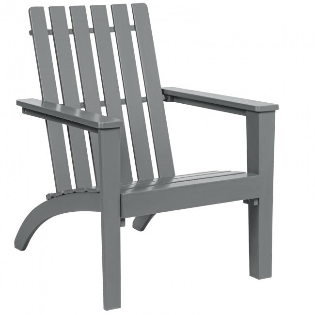 Fast Furnishings Indoor/Outdoor Acacia Wood Adirondack Lounge Armchair - Grey