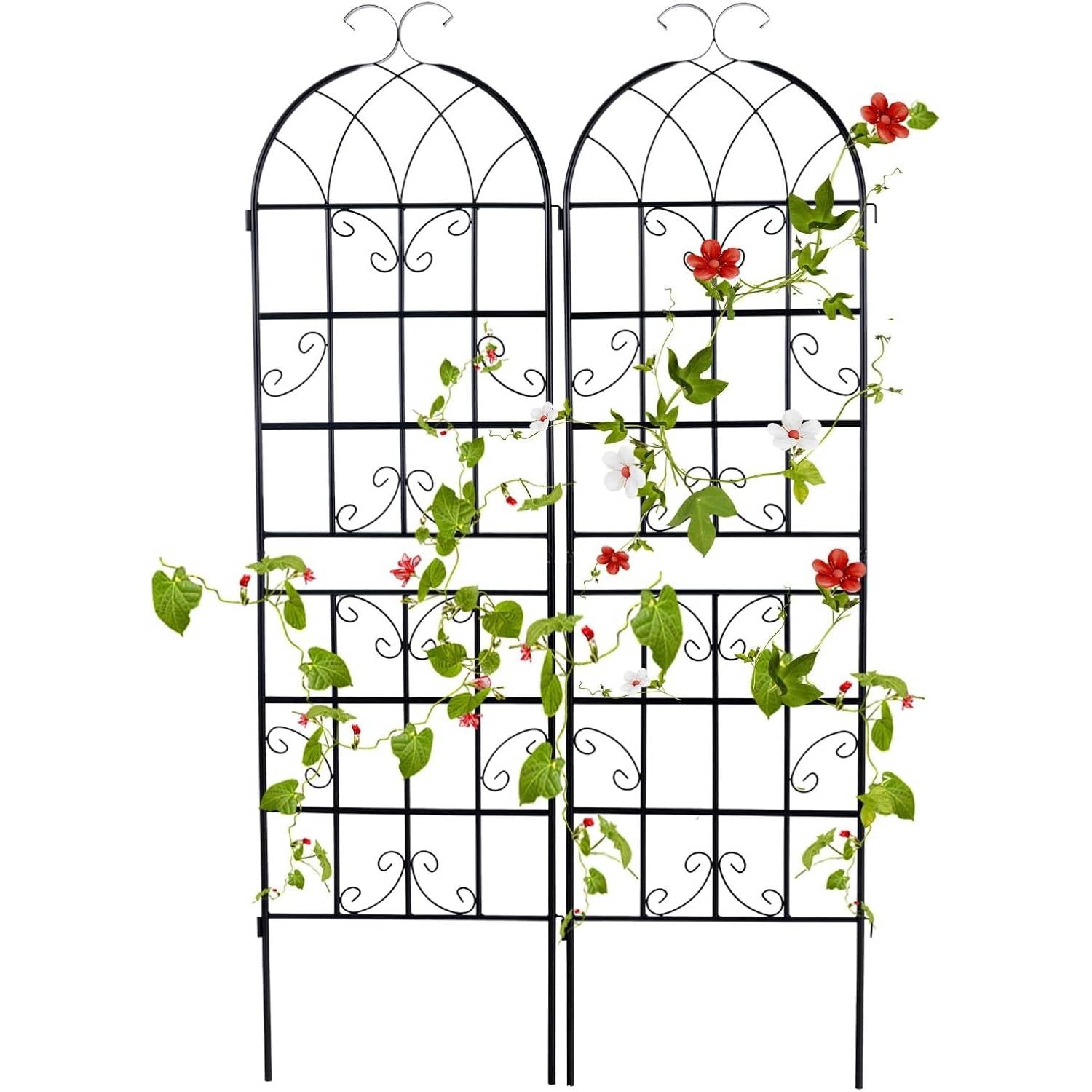 Fast Furnishings Set of 2 - 6-Ft Heavy Duty Outdoor Galvanized Metal Garden Trellis