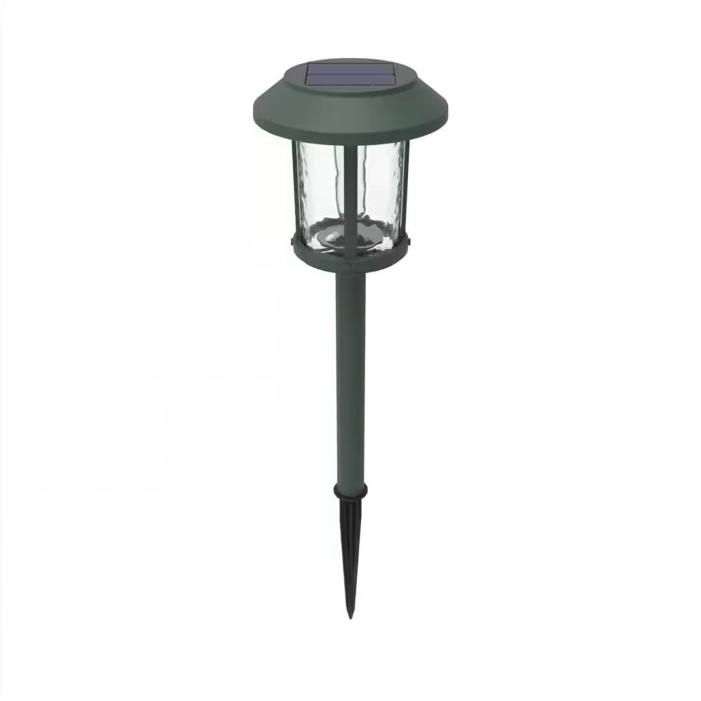 Fast Furnishings Set of 4 - Outdoor Solar LED Lights in Green with Yard Path Ground Stakes