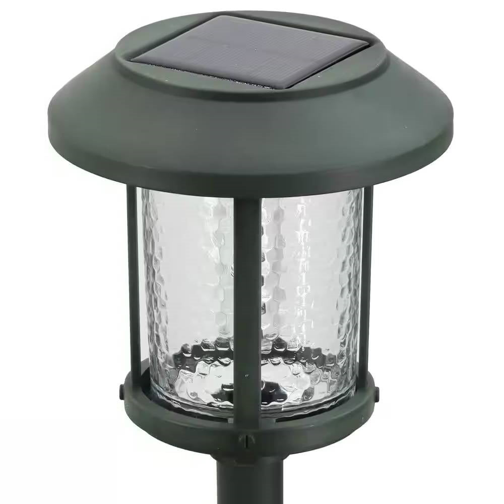 Fast Furnishings Set of 4 - Outdoor Solar LED Lights in Green with Yard Path Ground Stakes