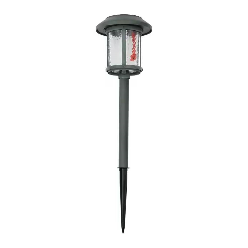 Fast Furnishings Set of 4 - Outdoor Solar LED Lights in Green with Yard Path Ground Stakes