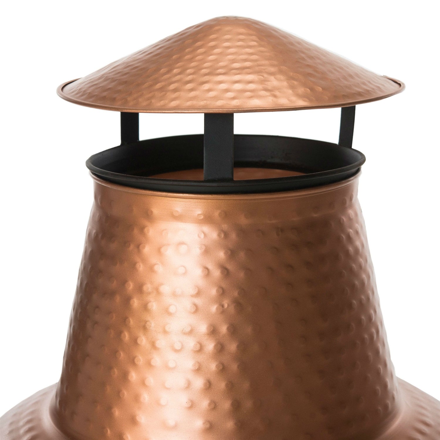 Fast Furnishings Hammered Copper and Iron Chiminea Fire Pit with Stand