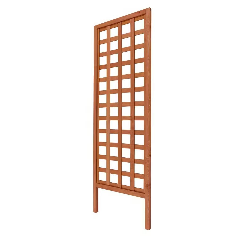 Fast Furnishings 72-inch Outdoor Modern Wooden Garden Trellis in Cedar Wood Color