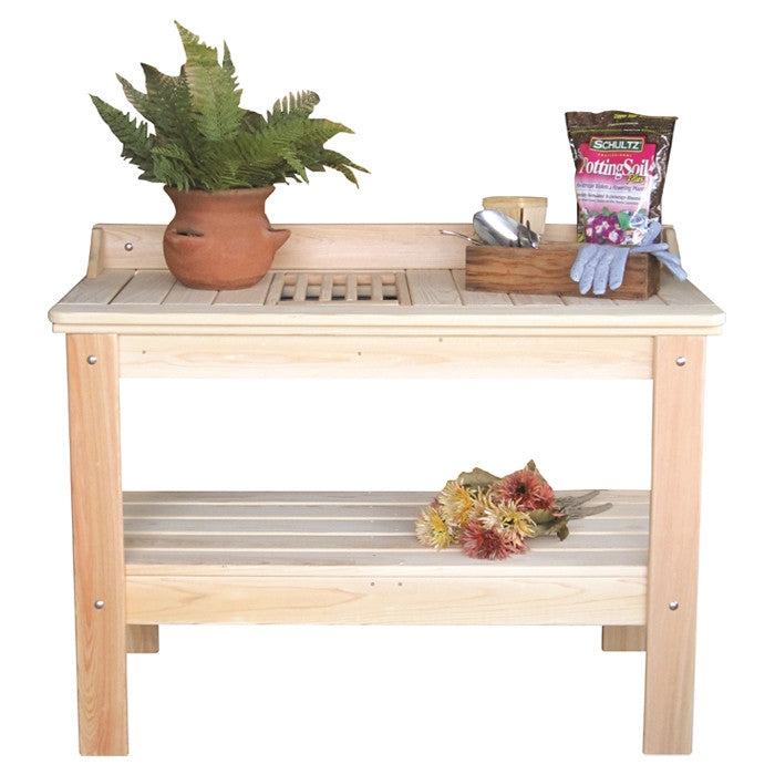 Fast Furnishings Wooden Potting Bench Garden Table - Made in USA