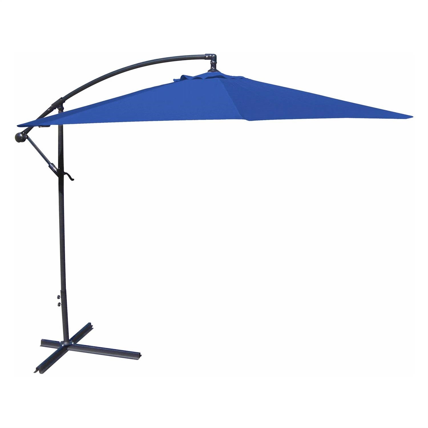 Fast Furnishings 10-Ft Offset Cantilever Patio Umbrella with Royal Blue Canopy Shade