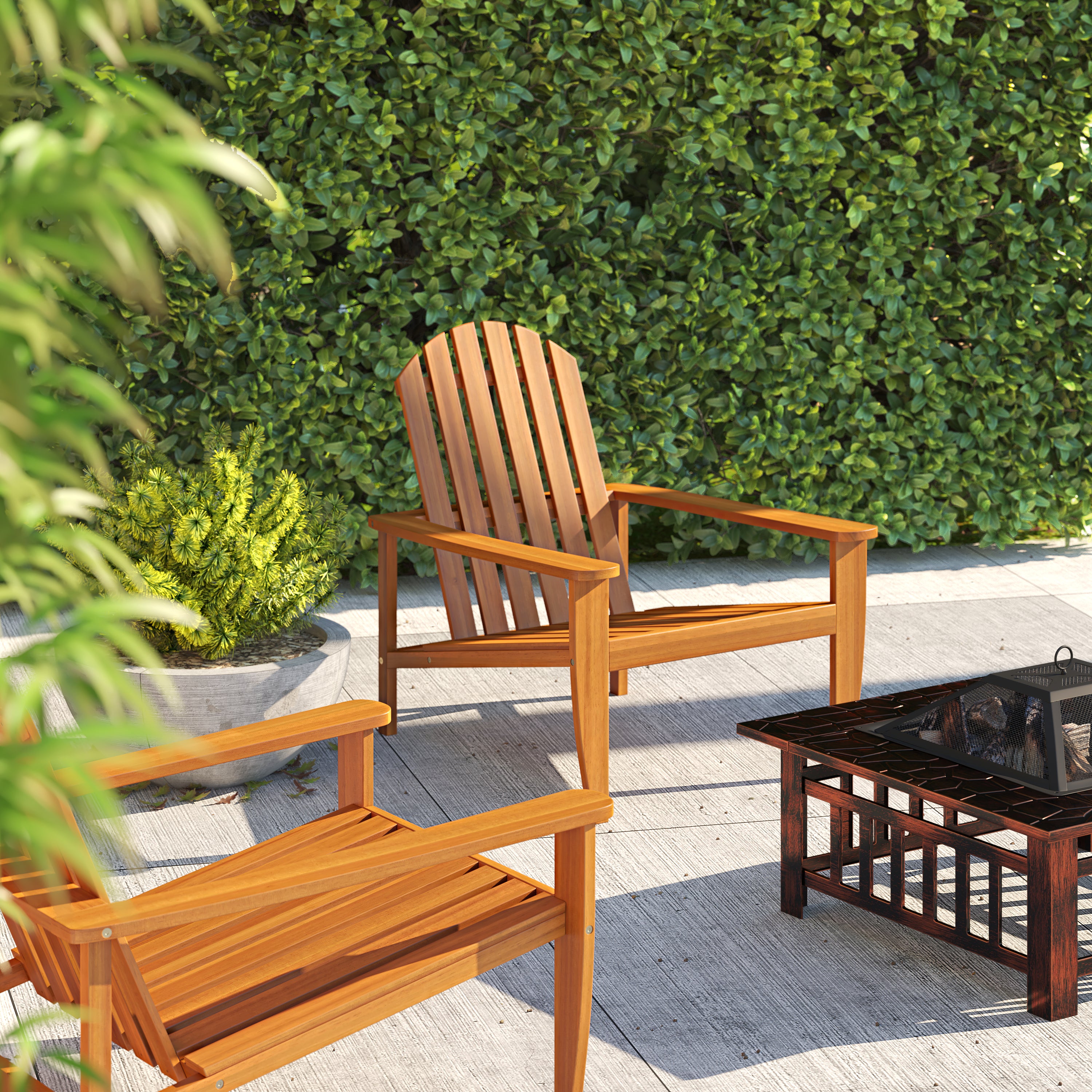 Well Traveled Living Jura Wooden Adirondack Lounge Chair