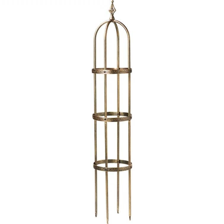 Fast Furnishings 60-inch Copper Finish Steel Outdoor Garden Trellis Obelisk