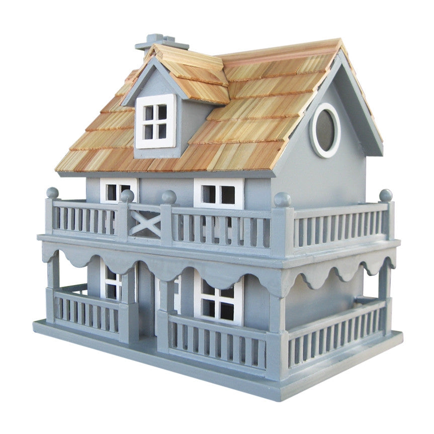 Fast Furnishings Light Blue Wooden Cottage Bird House with Removeable Back