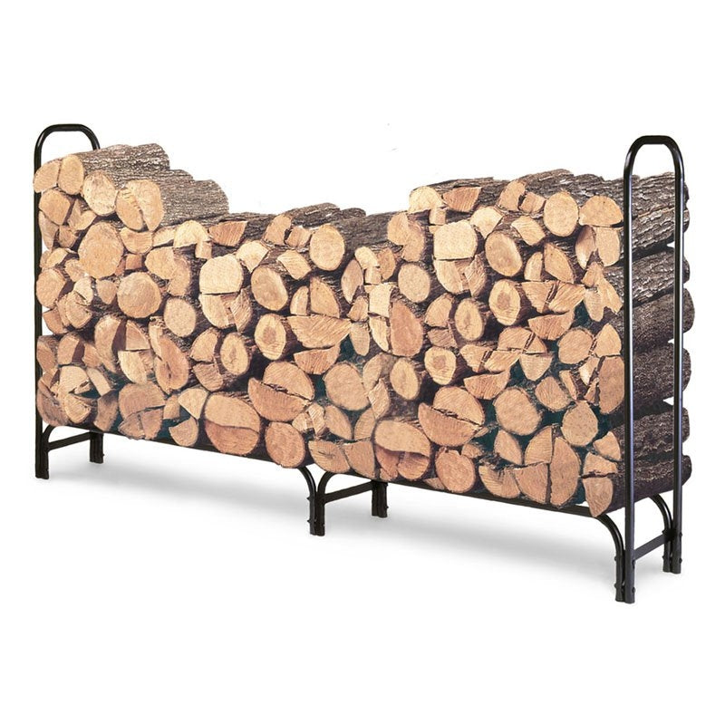 Fast Furnishings Outdoor 8ft Firewood Rack Wood Log Storage Sturdy Tubular Steel