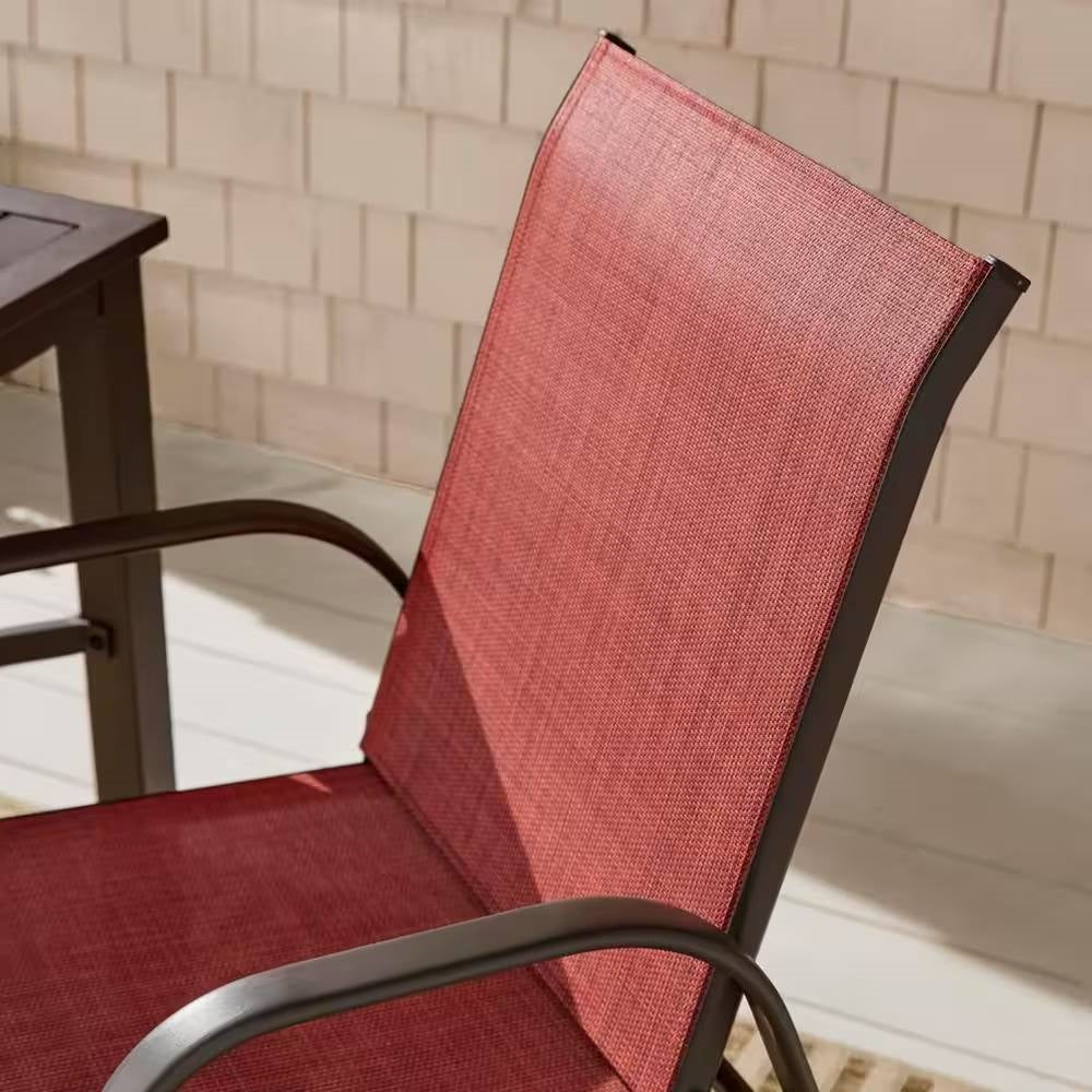 Fast Furnishings Set of 2 - Outdoor Dining Patio Chairs in Pepper Red