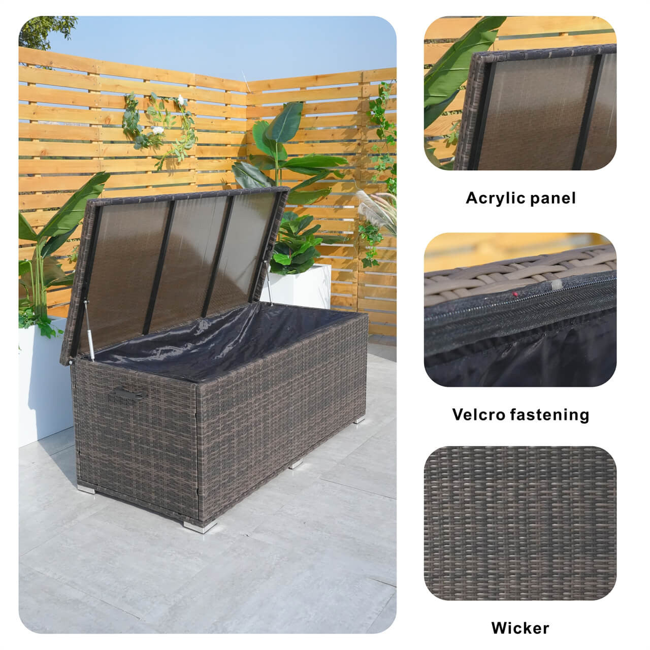 Direct Wicker's Outdoor iron rattan storage box PA-3256-I