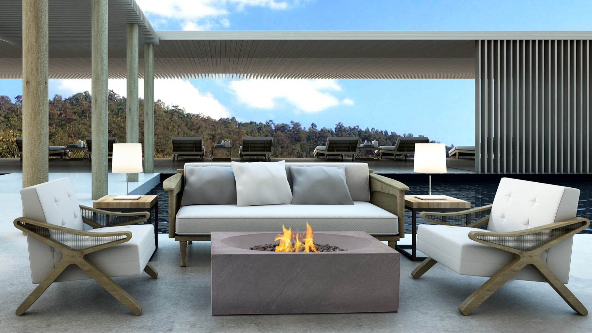 Pyromania Paloma Concrete Fire Table - Square 36" x 36"
