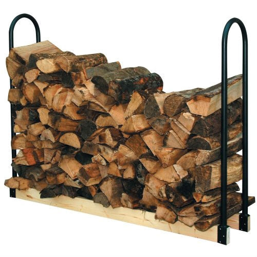 Fast Furnishings Adjustable Length Firewood Log Rack for Indoor or Outdoor Use