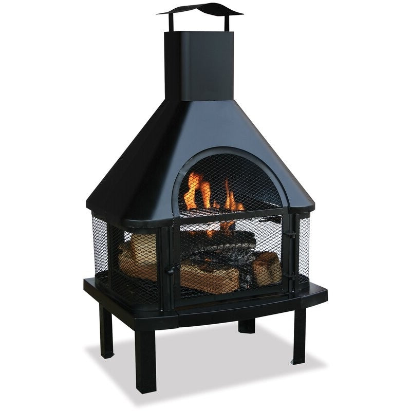 Fast Furnishings Heavy Duty Steel Wood Burning Pagoda Chiminea