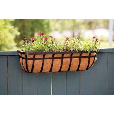 Fast Furnishings 30-inch Window/Deck Planter with Coco Liner in Black