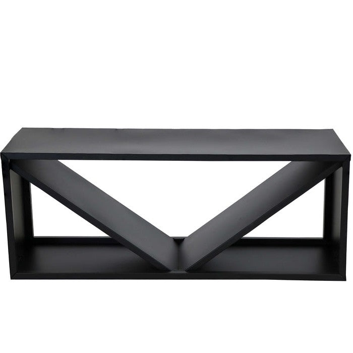 Fast Furnishings Black Indoor/Outdoor 41 inch Steel Triple Triangle Firewood Log Storage Rack