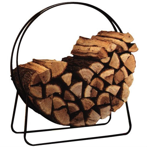 Fast Furnishings Round Circular 40-inch Steel Hoop Firewood Log Storage Rack