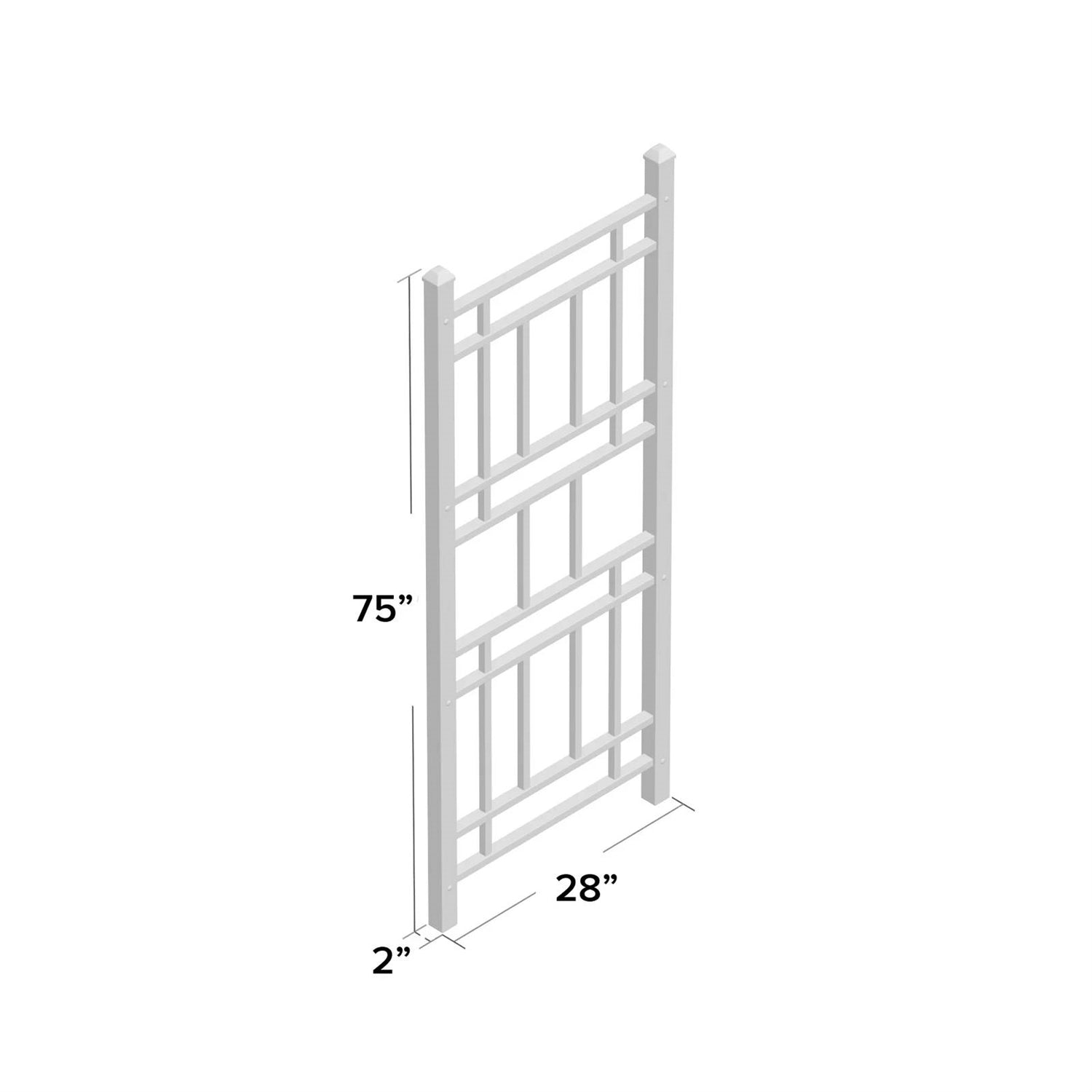 Fast Furnishings 75-inch White Vinyl Outdoor Garden Trellis - Made in USA