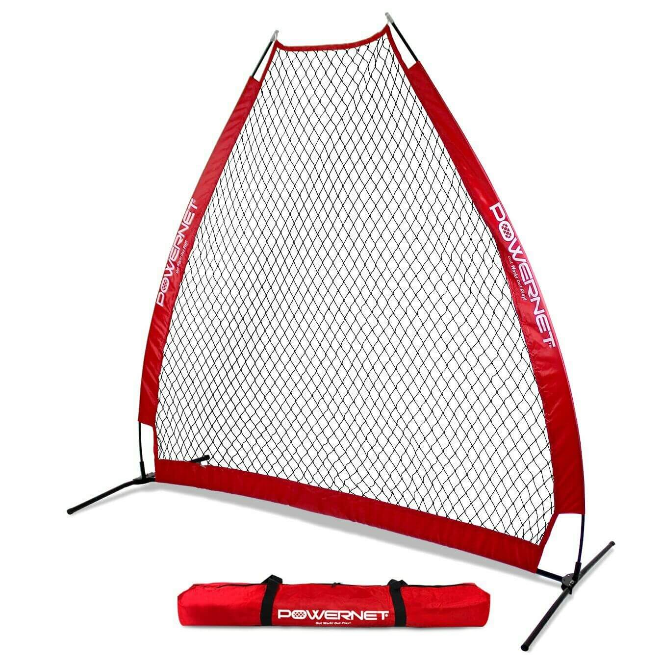 PowerNet 7' Portable A-Frame Pitching Screen for Batting Practice with Carry Bag by Jupiter Gear