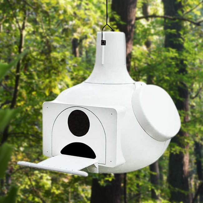 Fast Furnishings Round White Plastic Birdhouse for Purple Martins Tree Swallows and Bluebirds