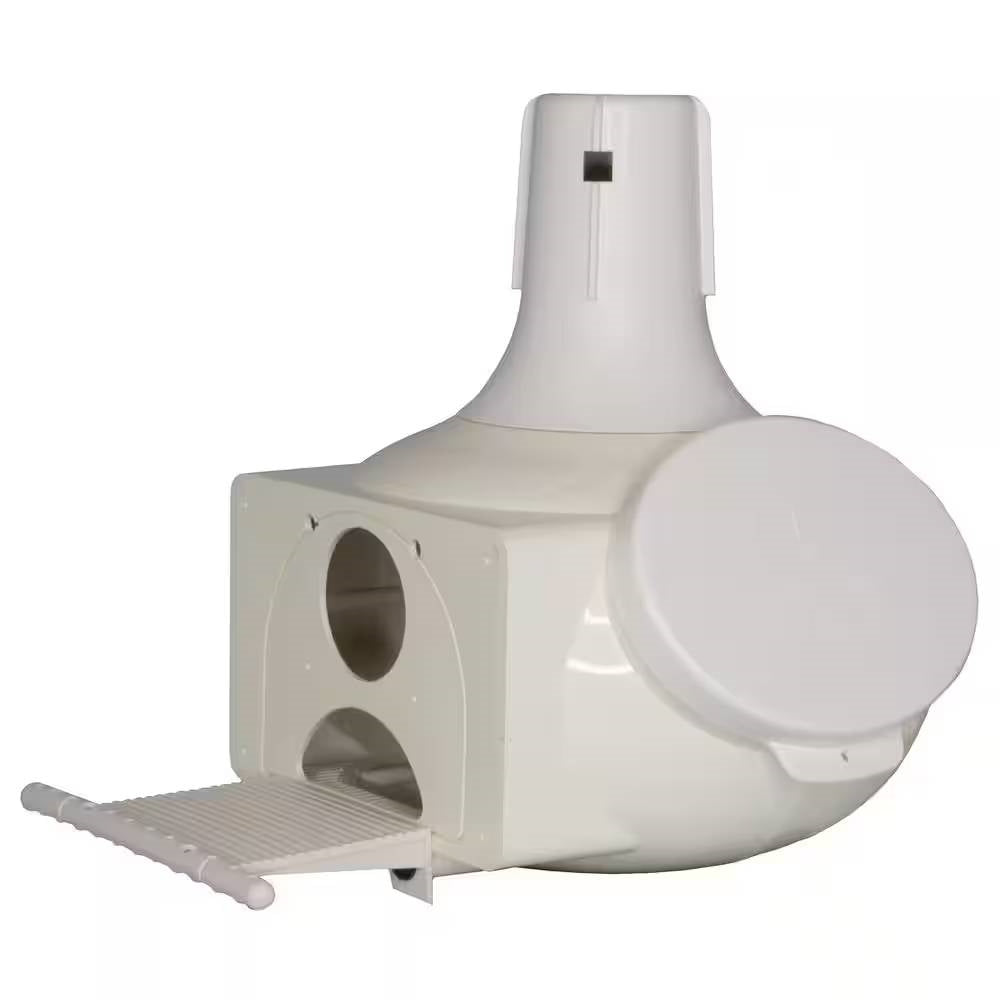 Fast Furnishings Round White Plastic Birdhouse for Purple Martins Tree Swallows and Bluebirds