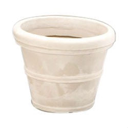 Fast Furnishings 12-inch Diameter Round Planter in Weathered Stone Finish Poly Resin