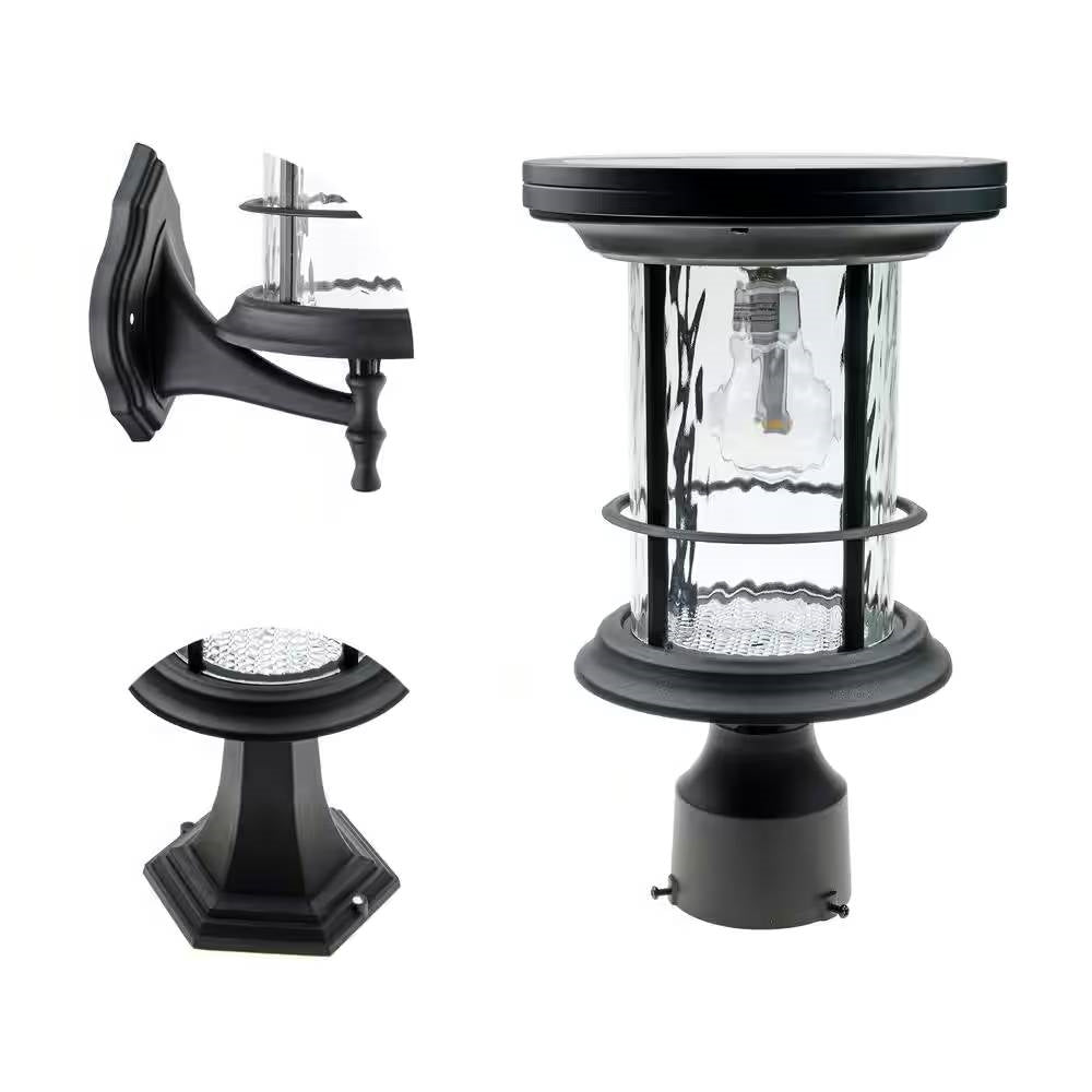 Fast Furnishings Outdoor Pole/Base/Wall Mount Solar LED Light - Yard Path Lighting - 100 Lumens