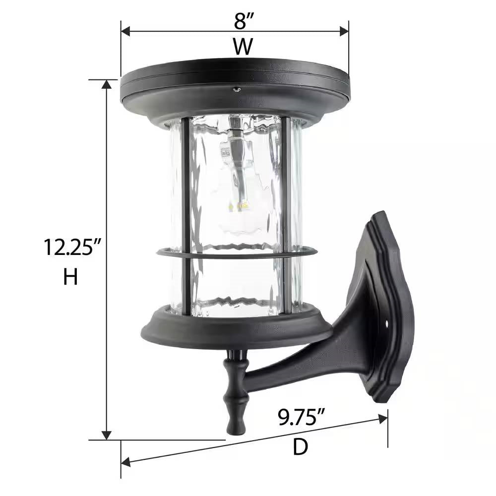 Fast Furnishings Outdoor Pole/Base/Wall Mount Solar LED Light - Yard Path Lighting - 100 Lumens