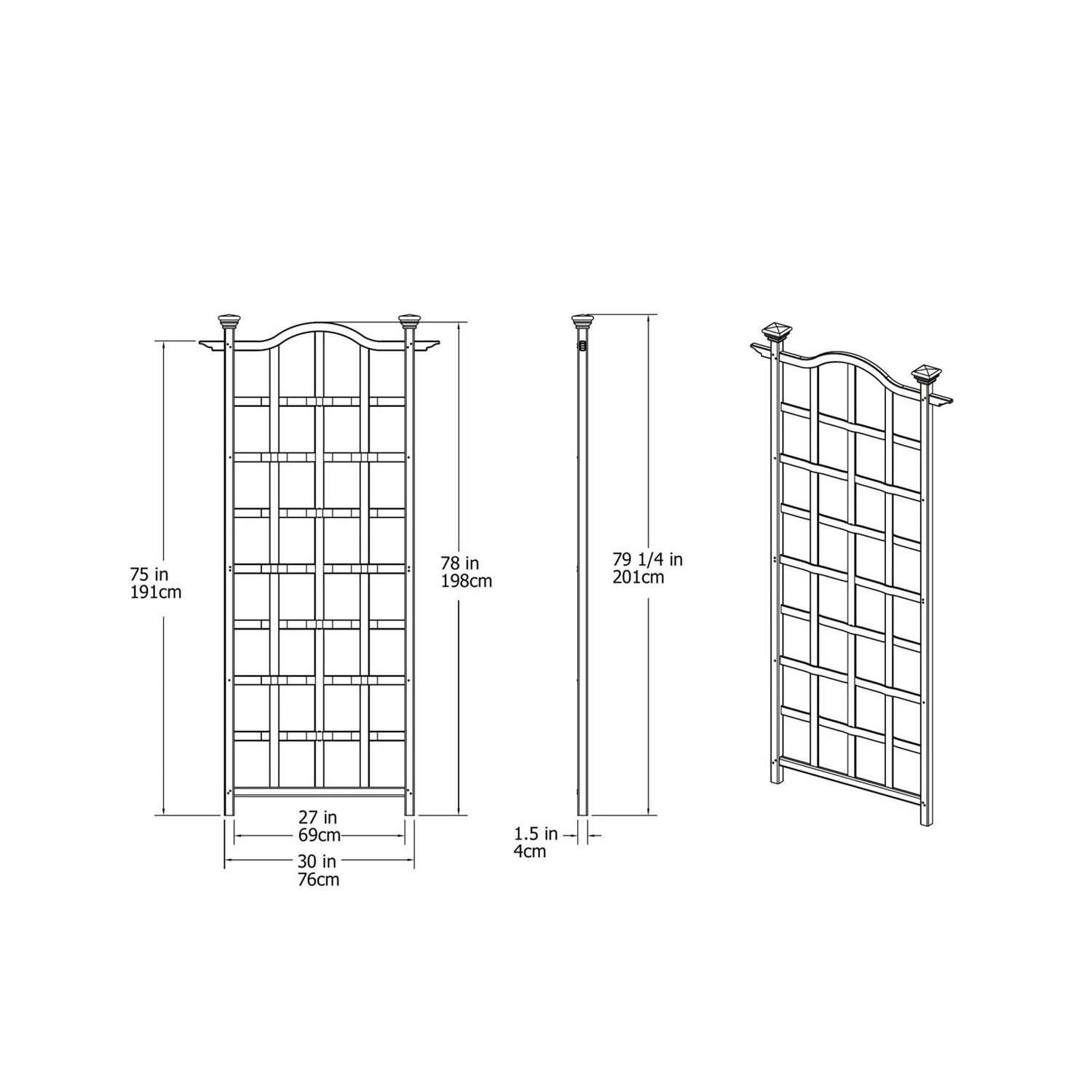 Fast Furnishings 79-inch Outdoor Lattice Panel Garden Plant Trellis