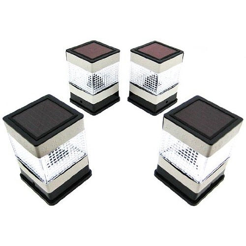 Fast Furnishings Set of 4 Solar Powered Deck or Post Cap LED Lights