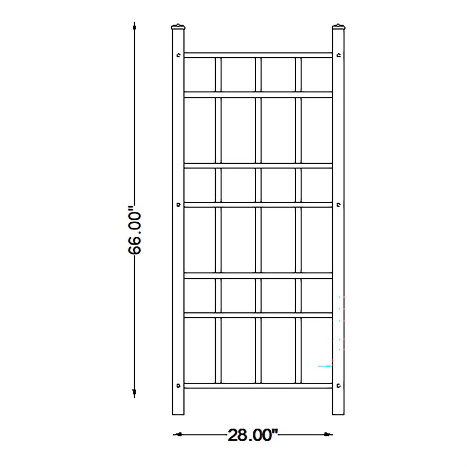 Fast Furnishings 66-inch Outdoor Weather-Resistant Brown Vinyl Garden Trellis with Ground Anchors