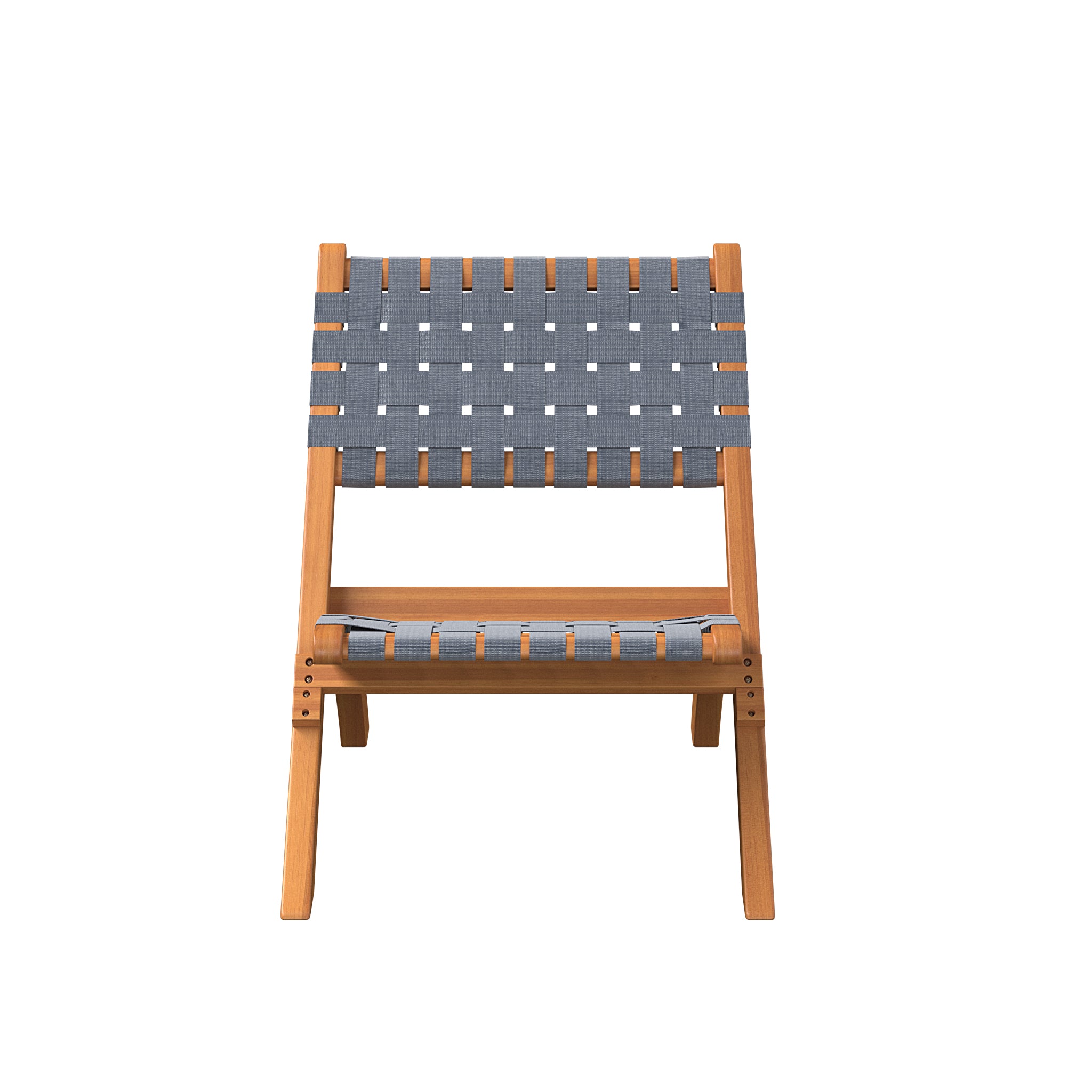 Well Traveled Living Sava Indoor-Outdoor Folding Chair in Warm Gray Webbing
