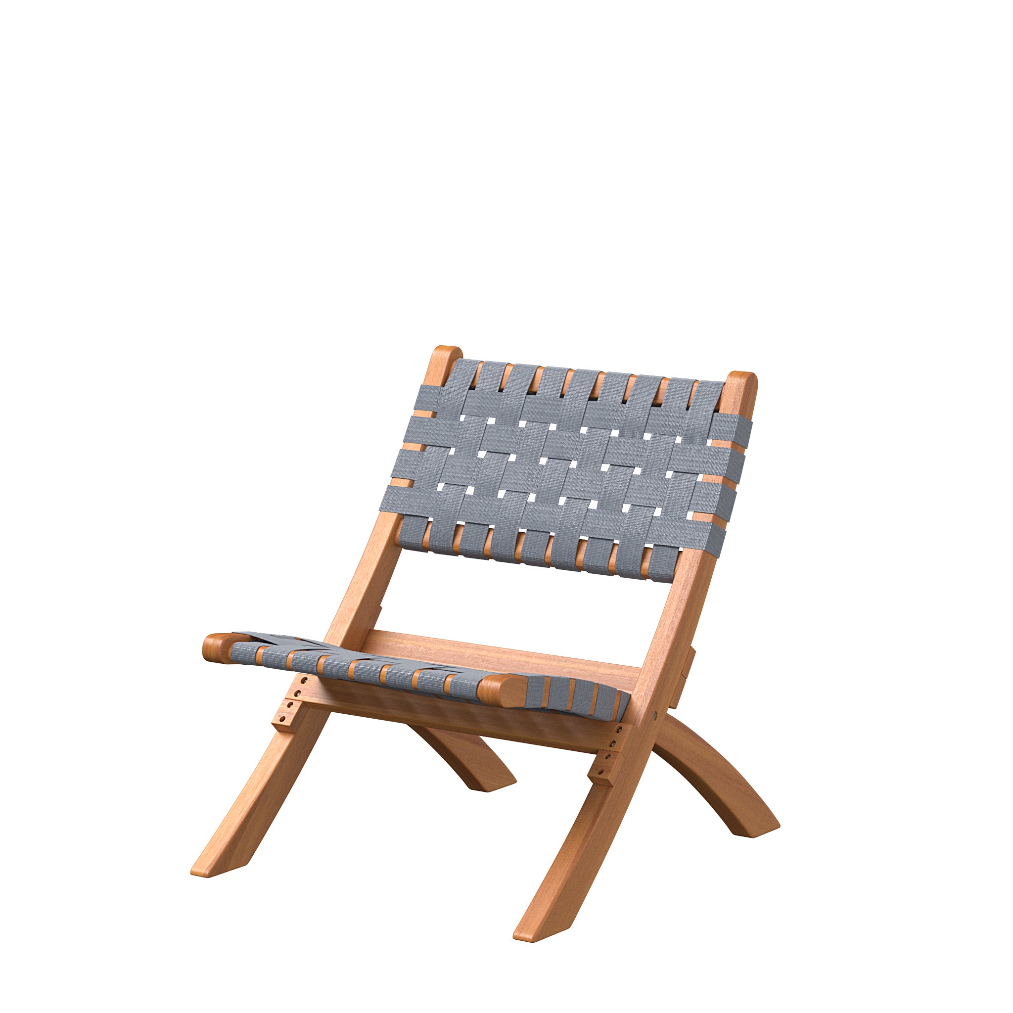 Well Traveled Living Sava Indoor-Outdoor Folding Chair in Warm Gray Webbing