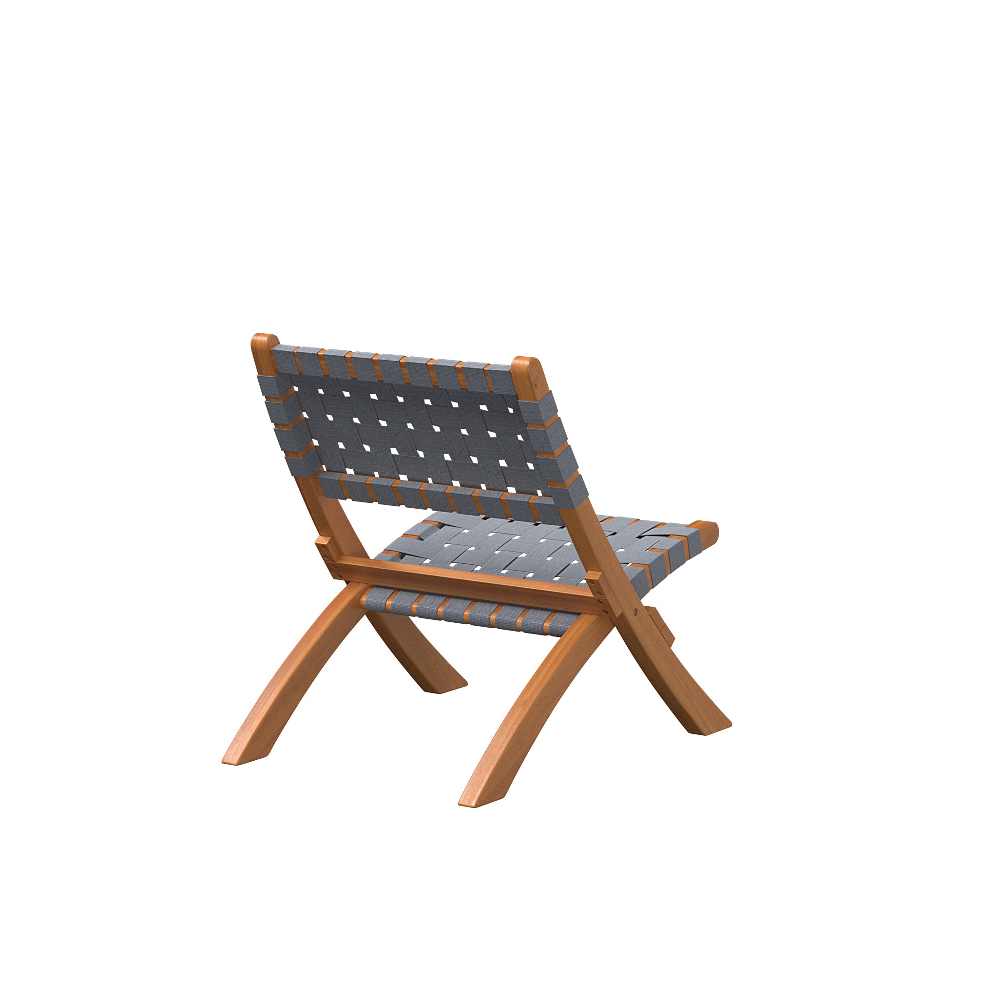 Well Traveled Living Sava Indoor-Outdoor Folding Chair in Warm Gray Webbing