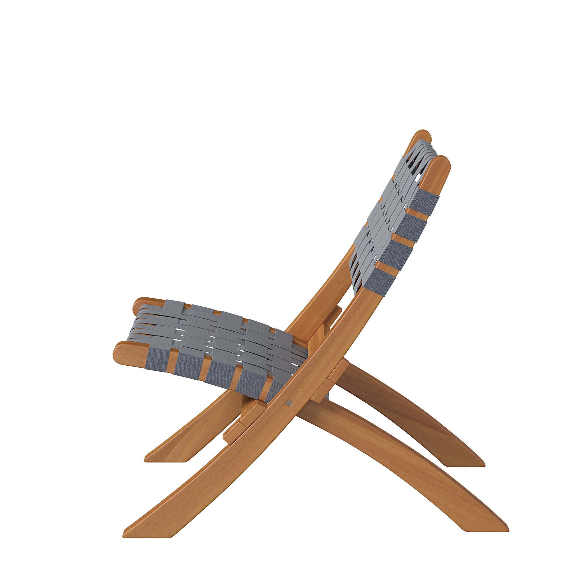 Well Traveled Living Sava Indoor-Outdoor Folding Chair in Warm Gray Webbing