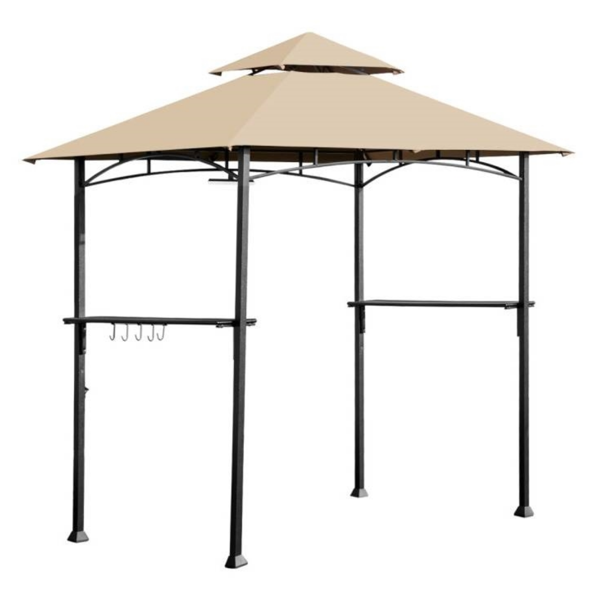 Fast Furnishings Outdoor 8 x 5 Ft Patio Grill Gazebo with Khaki Vented Canopy