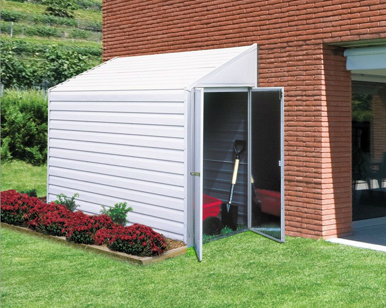 Fast Furnishings Outdoor Steel 7 x 4-ft Storage Shed with Sloped Roof