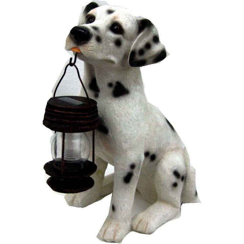 Fast Furnishings Dalmatian Dog Solar Light Lantern with Super Bright LED