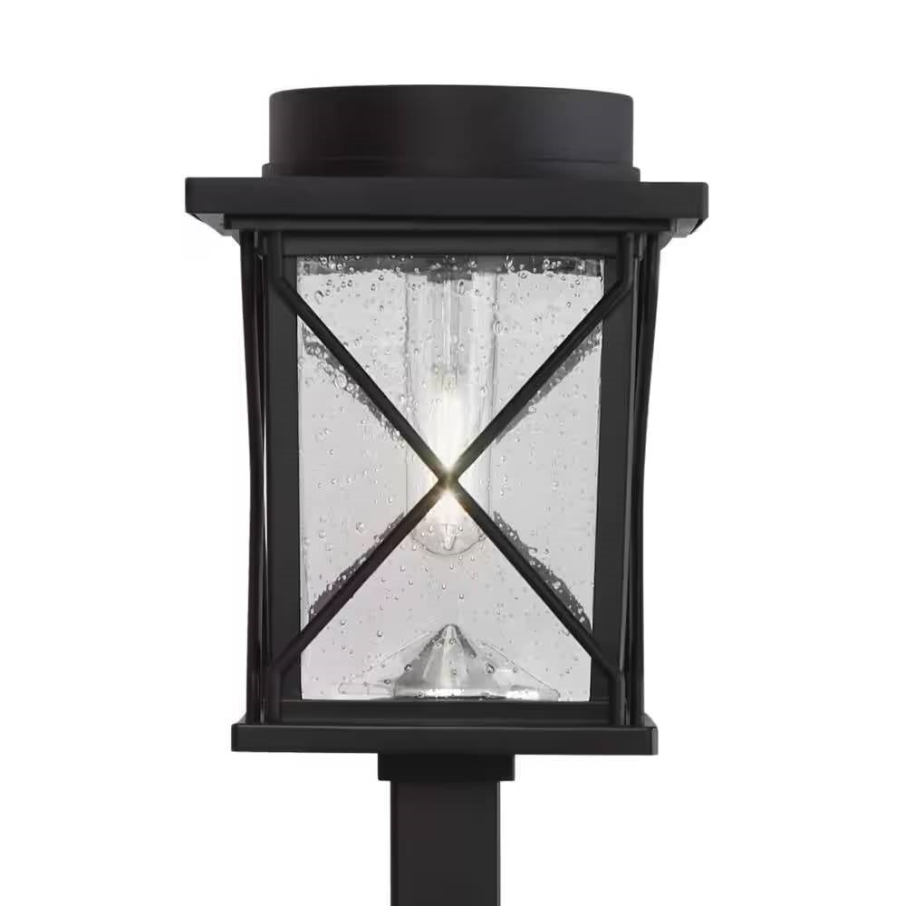 Fast Furnishings 4-Pack - Black Solar LED Light Set - Outdoor Path Yard Lighting