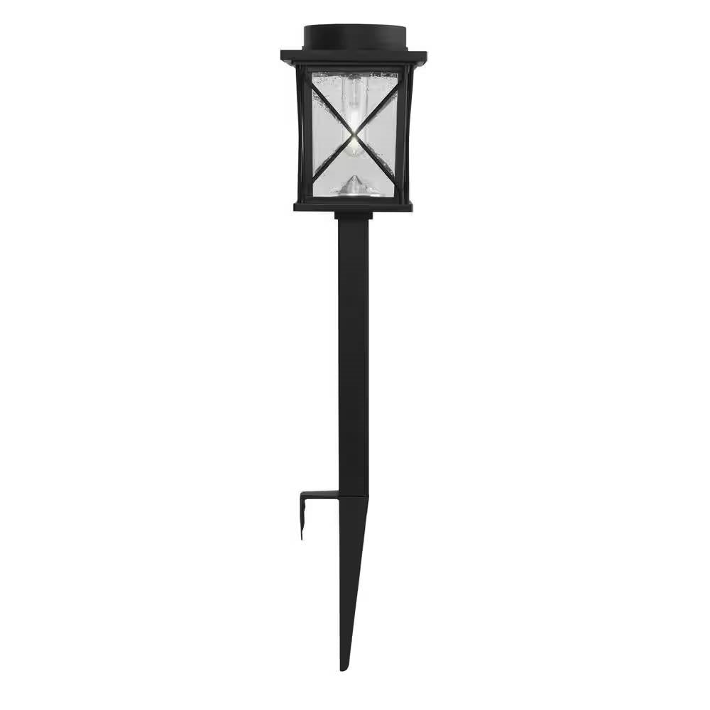 Fast Furnishings 4-Pack - Black Solar LED Light Set - Outdoor Path Yard Lighting