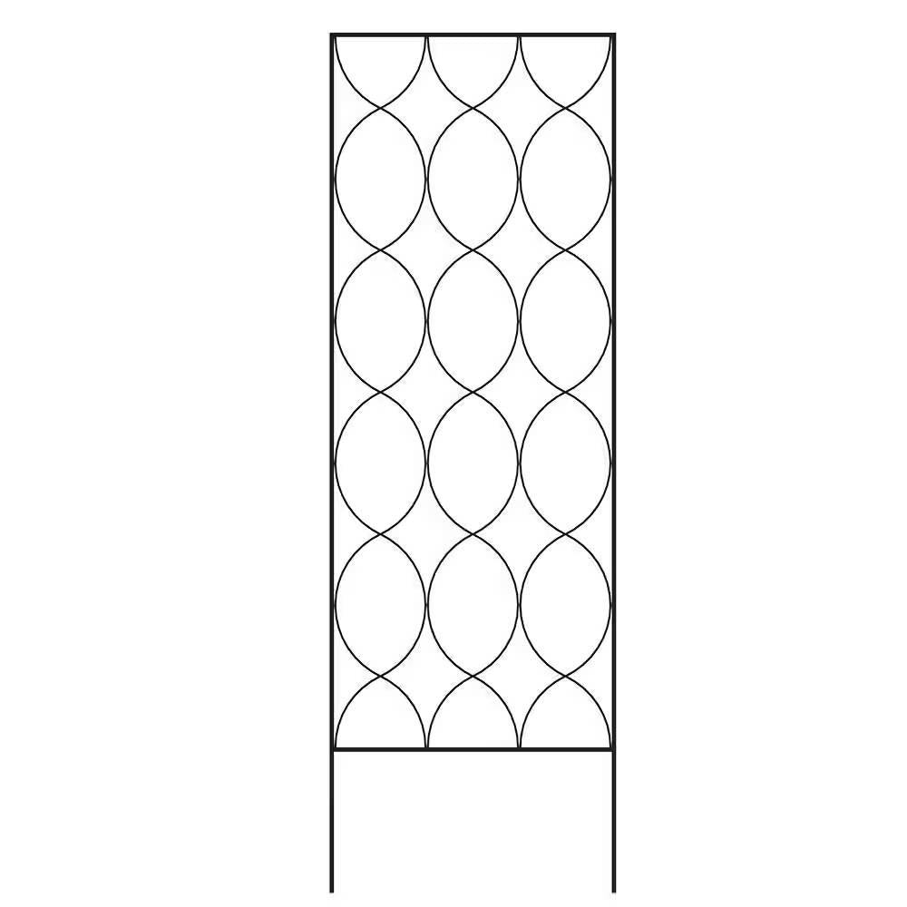 Fast Furnishings Modern 6-Ft Outdoor Metal Garden Trellis with Black Powder Coated Finish