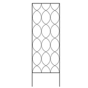 Fast Furnishings Modern 6-Ft Outdoor Metal Garden Trellis with Black Powder Coated Finish