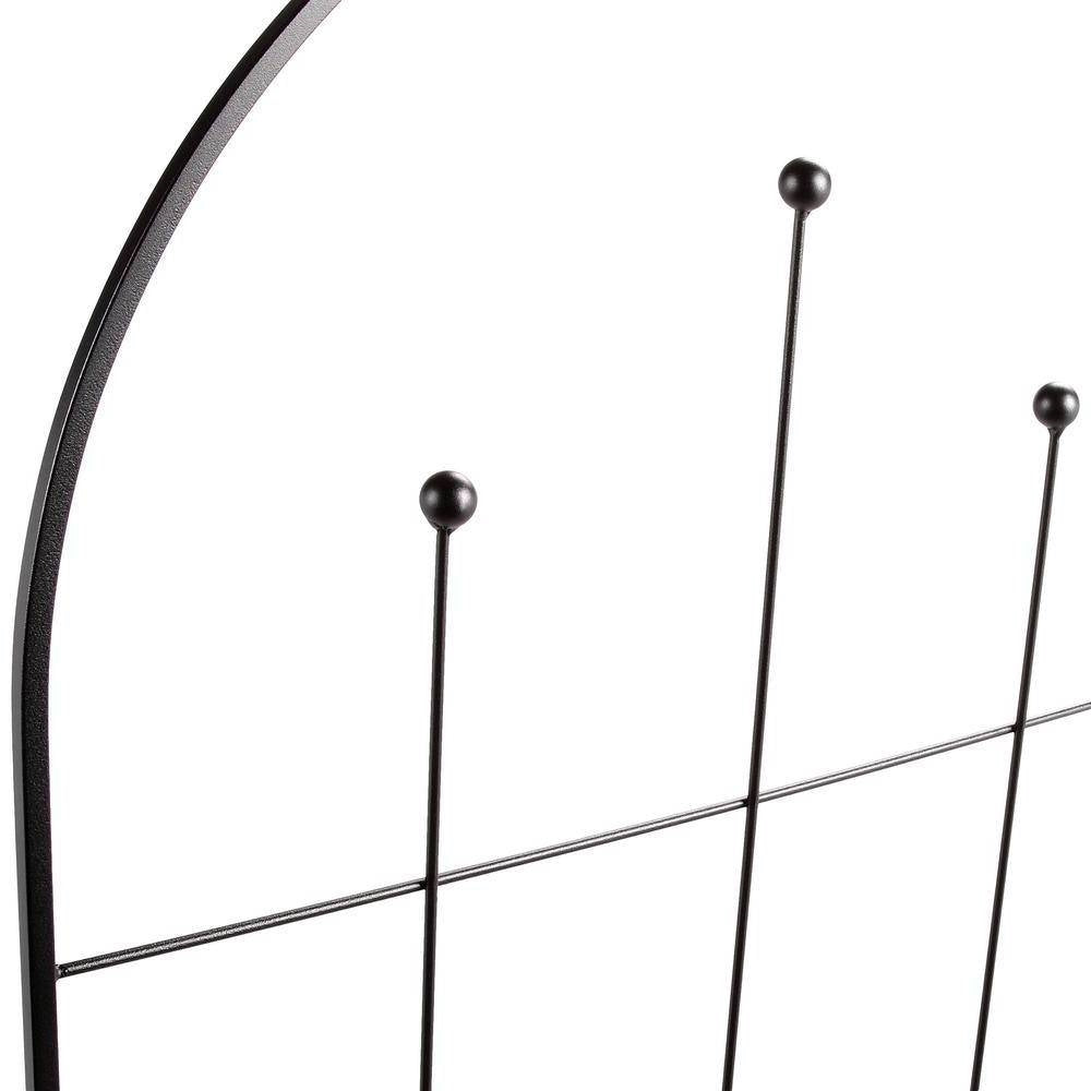 Fast Furnishings Modern 6-Ft Outdoor Metal Garden Trellis with Black Powder Coated Finish