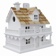 Fast Furnishings White Cottage Style Wood Birdhouse with unpainted Nest Box Bird House