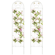 Fast Furnishings 2 Pack - 7-ft Galvanized Steel Garden Trellis in White Metal Outdoor Finish